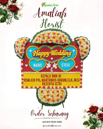 Karangan Papan Bunga Pernikahan di Tabaringan